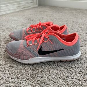 Nike Gray and Coral Athletic Shoes